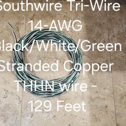 Southwire Tri-Wire 14-AWG Black/White/Green Stranded Copper THHN wire - 129 Feet