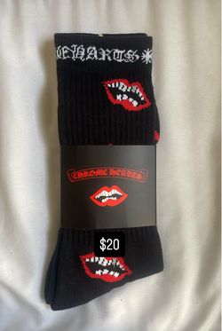 Black Chrome Heart Socks Men
