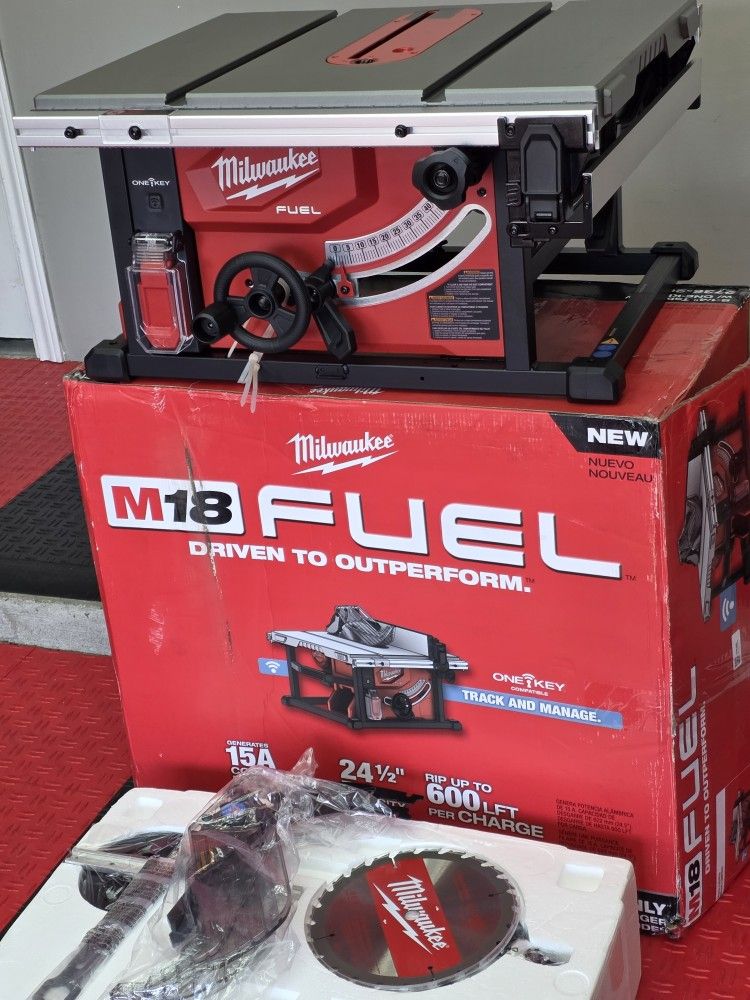 Brand New MILWAUKEE M18 FUEL ONE-KEY 18-Volt Lithium-lon Brushless Cordless 8- 1/4 in. Table Saw (Tool-Only)