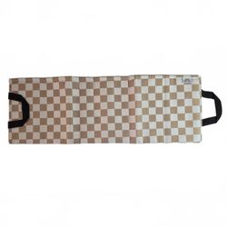 Little Bum Coolers Car Seat Cooling Mat Tan Checkered Ice Pack Pockets New