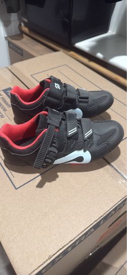 Peloton Cycling Shoes Black Red