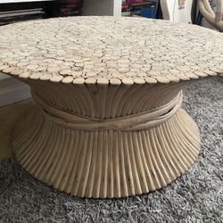 Vintage McGuire Style Sheaf Of Wheat Coffee Table 