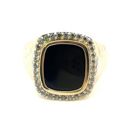 Men’s 14k Yellow Gold Black Stone Ring Size 10 GP3124782
