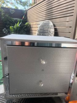 Drawer dresser diamond sparkle velvet wooden nightstand vanity  drawers Usb connection