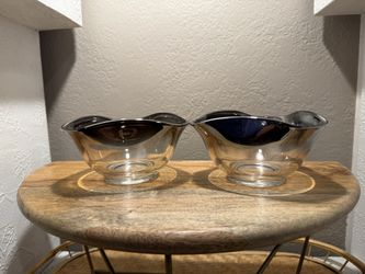 Vintage “Dorothy Thorpe–style” Mercury Fade / Lustreware Bowls — Pair