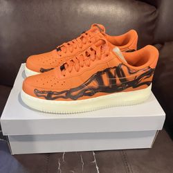Nike Air Force 1 Orange Skeleton Size 10