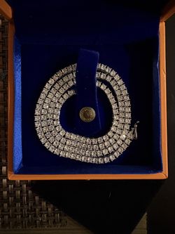 18K White Gold Tennis Necklace -20” long