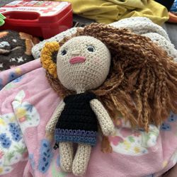 Beanie Babies And Crochet Doll 