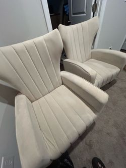 Luxury Cream Velvet Accent Chairs (Set of 2) | Gold Legs | Modern Glam
