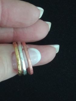 VTG.COPPER& BRASS& SILVER RINGS~SZ7
