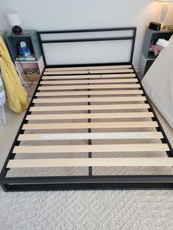 Full Size metal bed frame Free mattress included