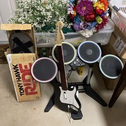 Wii Guitar Drums And Skate Board