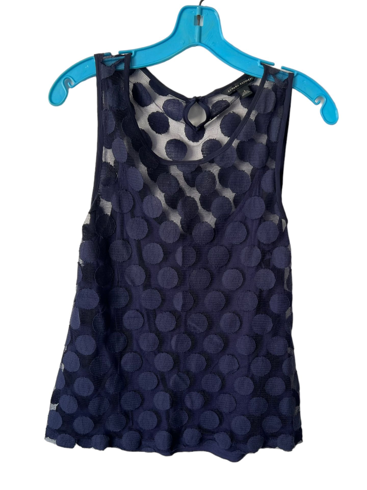 Banana Republic Royal Blue Lace Tank Textured Circles  Small  Elevate your wardrobe with this stunning Banana Republic Royal Blue Lace Tank. The intri