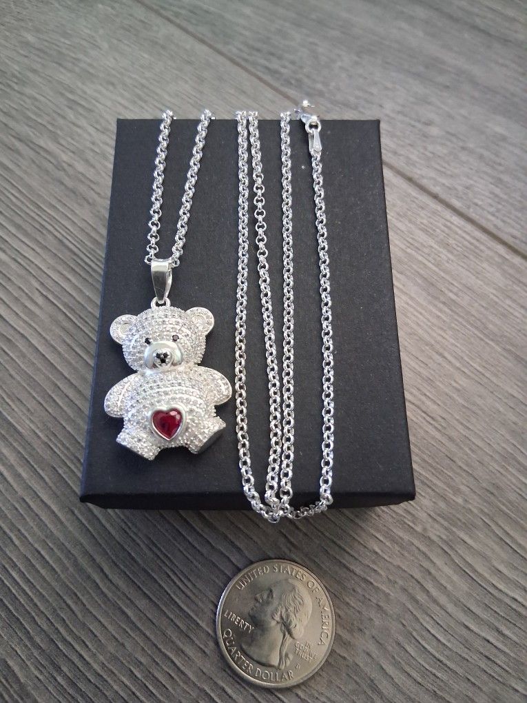 Cadenita Y Oso Con Zirconia Plata 925
