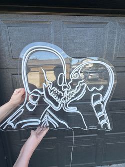 Skeleton Kiss LED Neon High-Quality Acrylic Wall Art Sign