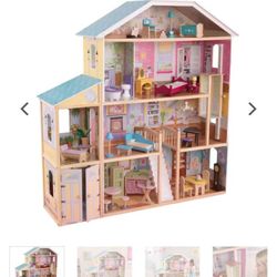 KidKraft Majestic Mansion Wooden Dollhouse with 34-Piece Accessories, Working El
