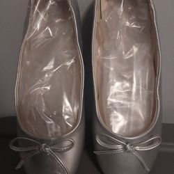 New Ladies Silver Ballet Shoes Size 9