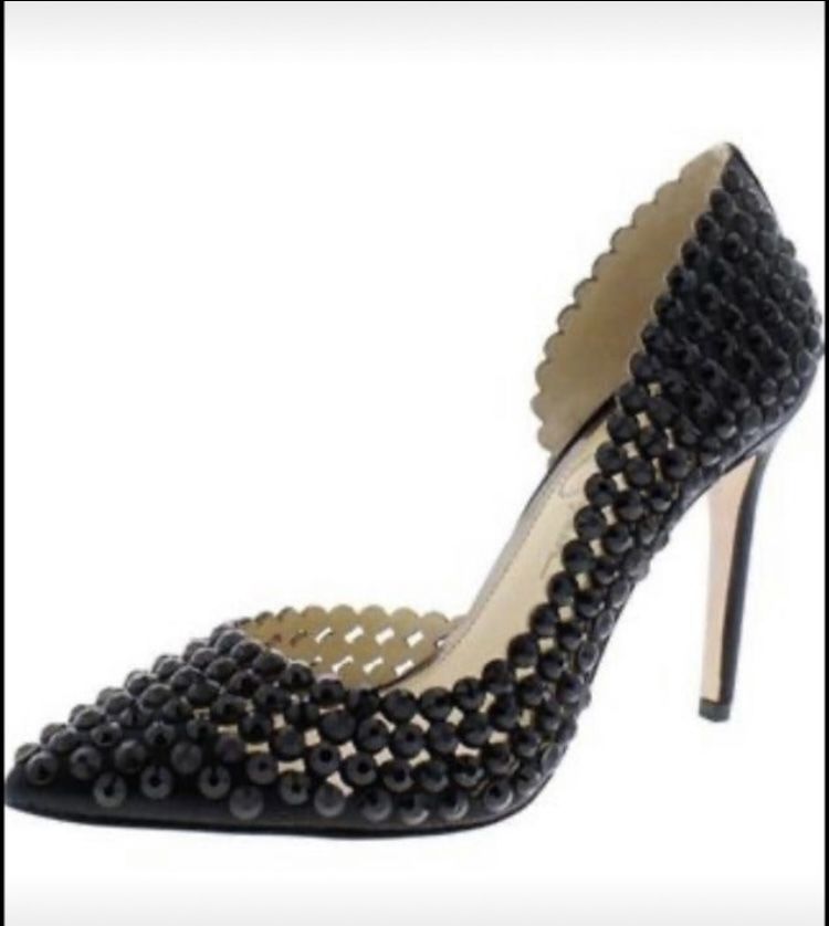 Jessica Simpson Women's Preppi Crystal Rhinestone Heel Pump Size 7