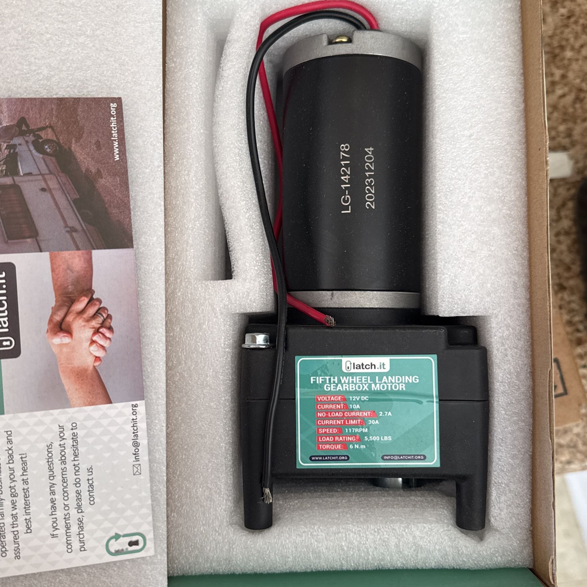 5th Wheel Landing Gearbox Motor