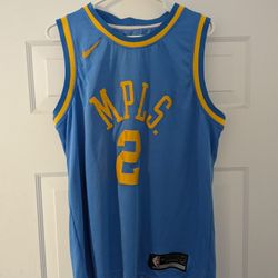 LA Lakers Classic MPLS Jerseys Lonzo Ball #2 NBA Jersey Men's Sz 48 Sewn XL