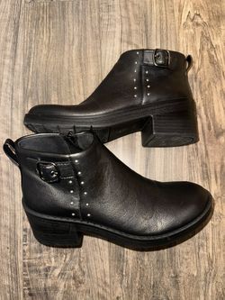 Black Ankle Boots with Buckle Detail