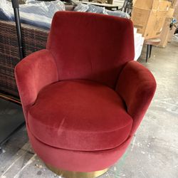 Brand new Velvet 360° Swivel Barrel Chair with Gold Stainless Steel Base, Accent Round Single-seat Upholstered Reading Sofa Armchair for Nursery, Read