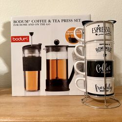 NEW, UNUSED Coffee and Tea Maker with Mugs