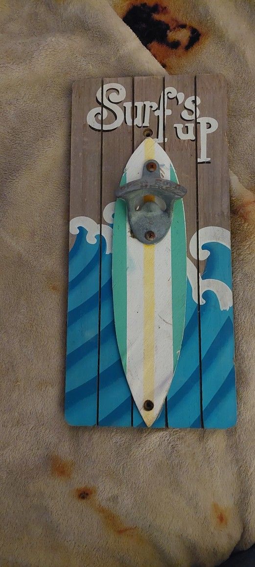 Surfboard Wall Plaque Bottle Opener