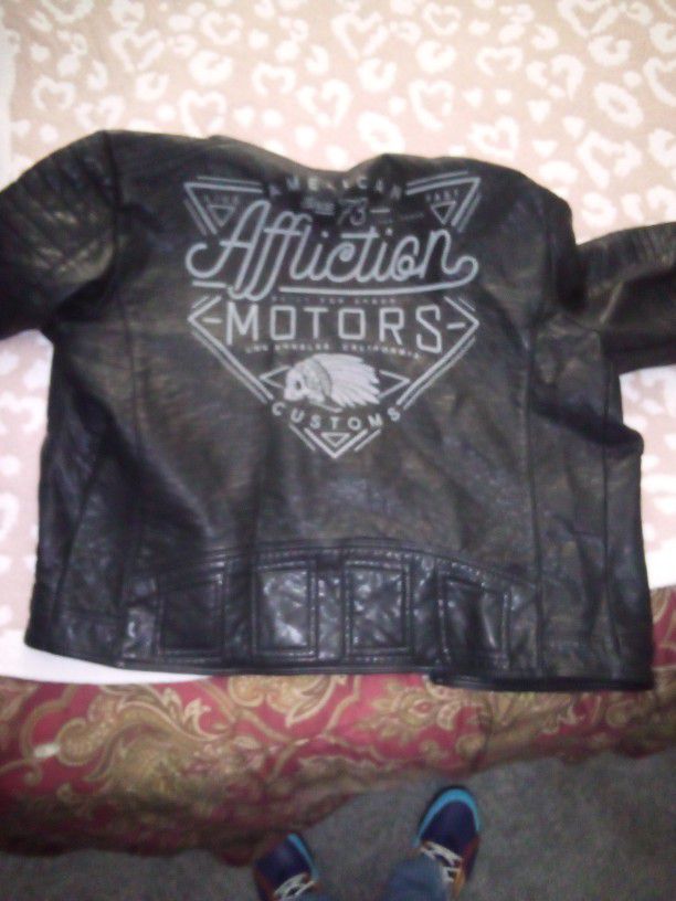 Affliction Leather Coat Size 3XL 