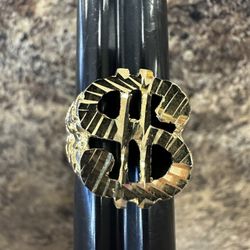 10k Dollar Sign Ring Size 10