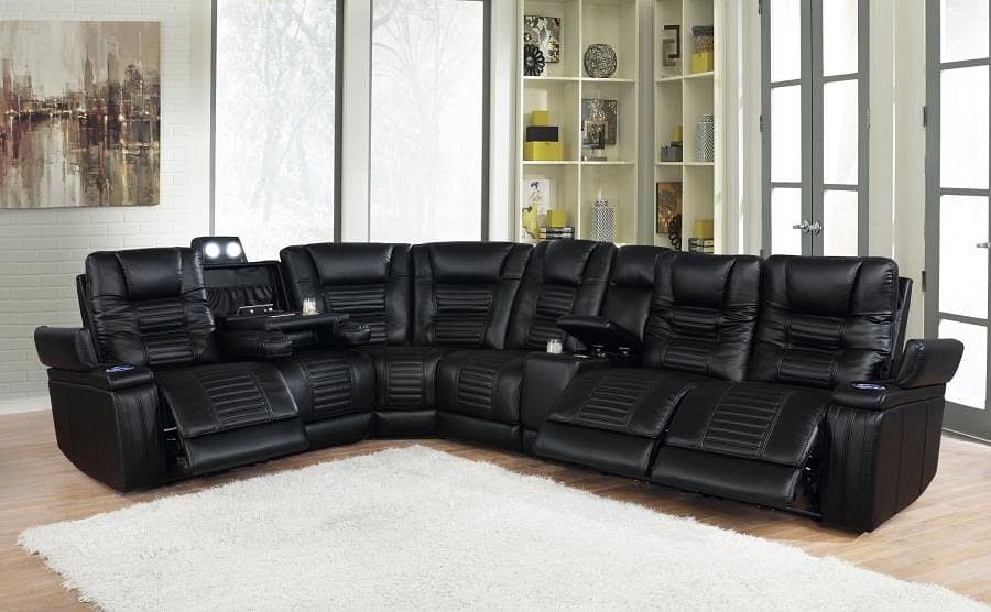 New 7-piece Recliner Sectional Sofa With Three Power Recliners And Power Headrest