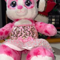 Build A Bear Pink Hearts Panda With Non Working Sound Box 