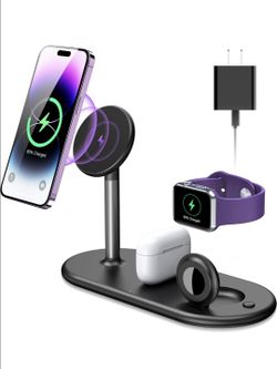 Brand new 3-in-1 Wireless Charging Station for Apple Devices - Fast Wireless Charger Stand Compatible with Magsafe Charger for iPhone, Apple watch