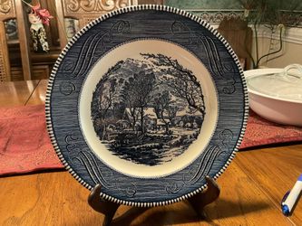CURRIER & IVES  7 DINNER PLATES “THE OLD GRIST MILL