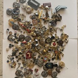 Huge vintage collection lot East West German military insignia badges pins patches uniform accessories 