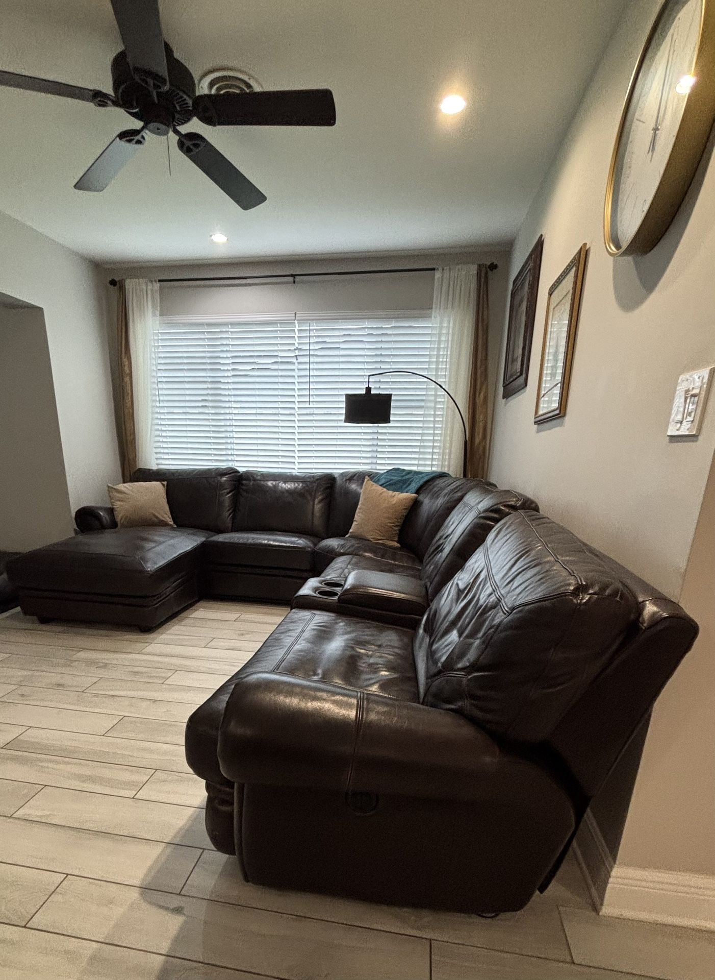 Moving Sale! Haverty’s Genuine Leather Reclining Sectional
