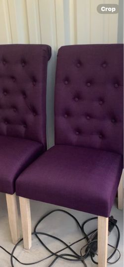 Purple Tufted Dining Chairs – Set of 2