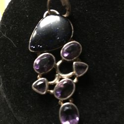 Amethyst  Pendant Set In sterling. Silver