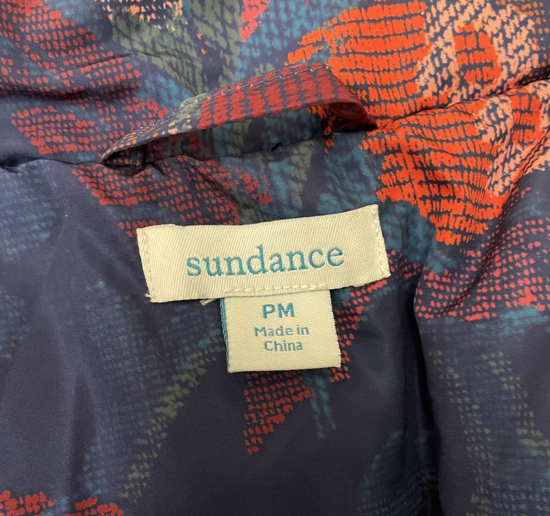 Sundance Kimmy Puffer Winter Coat Navy Blue Tapestry Floral Jacket Boho P  Med for Sale in Hialeah, FL - OfferUp