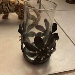 Glass Candle Holder $2