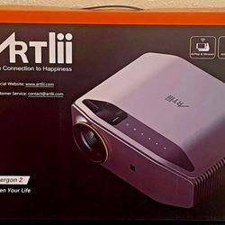 Artlii Energon YG620 FHD WiFi Bluetooth Projector for Home Theater and screen
