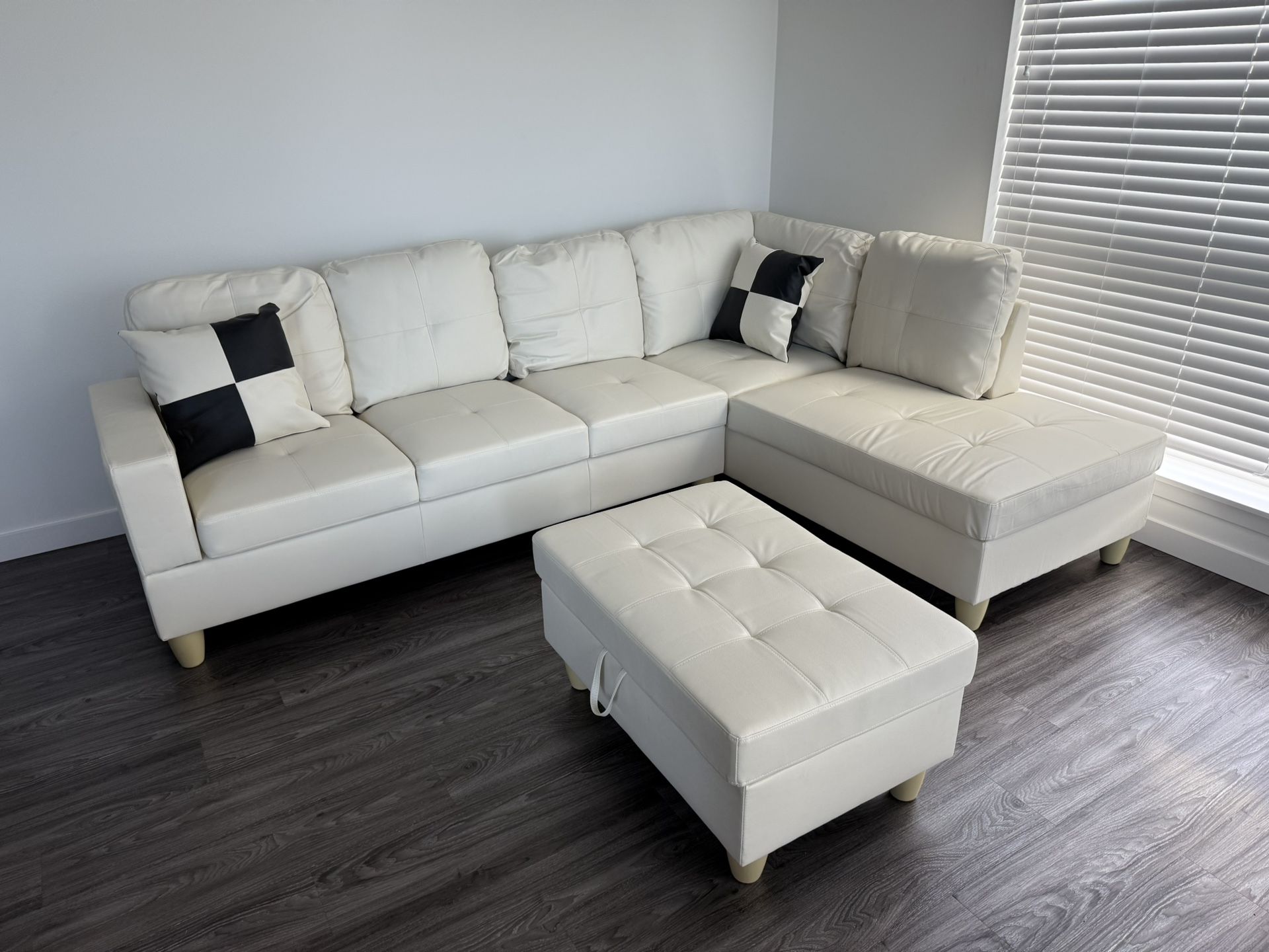 New Sectional + Storage Ottoman  — Left or Right Chaise — Delivery Available 