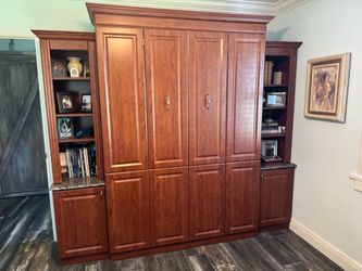Custom Murphy Bed with Matching Desk and Upper Cabinets! Granite top. Queen pick up only