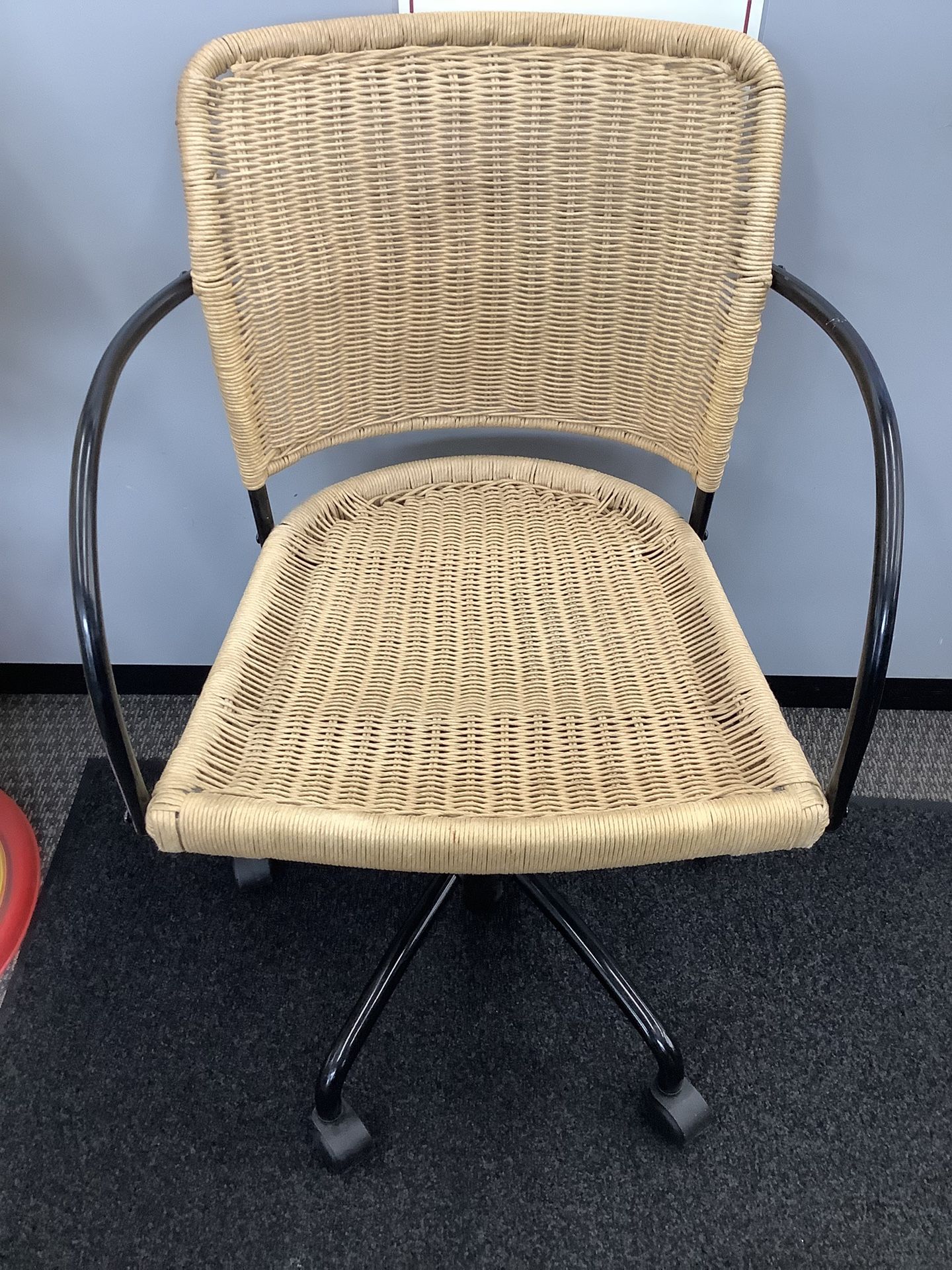 Wicker Rolling Office Chair