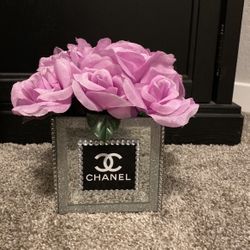 Fashion Bling Purple Rose Flower Vase