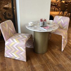 Tea Set  2 Chairs and Coffee Table