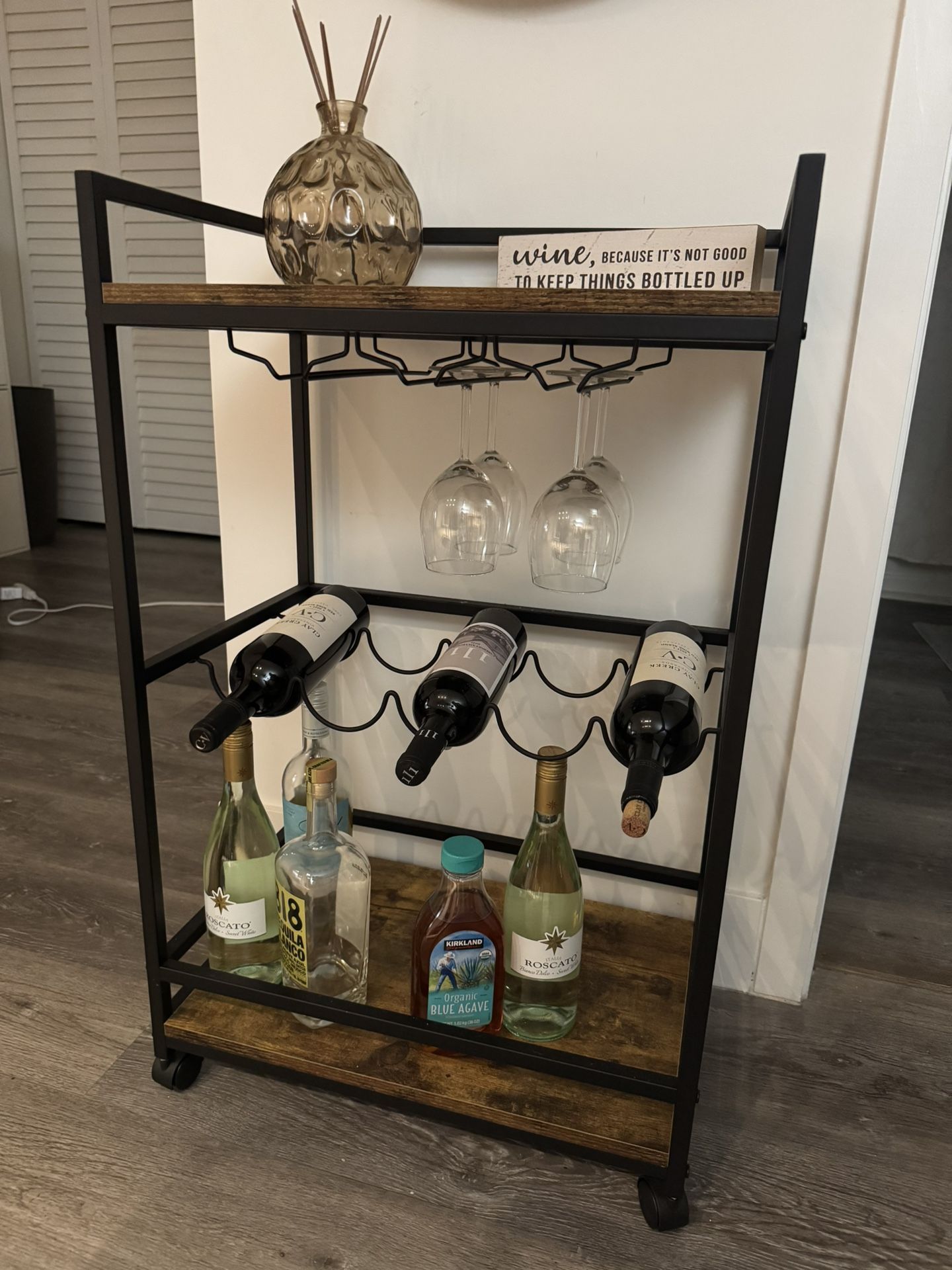 Wooden Moveable Mini Bar