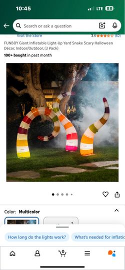 Giant Inflatable Light-Up Halloween Snakes 3-Pack