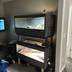 Mojave Reptile Habitat, Grey, 120-gal Tank With Lights 