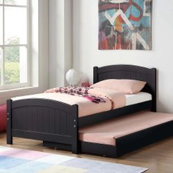 Brand New Black Twin Bed Frame w Trundle Bed 